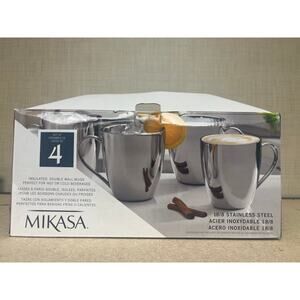 Mikasa, Set of 4 18/8 Stainless Steel Mugs
